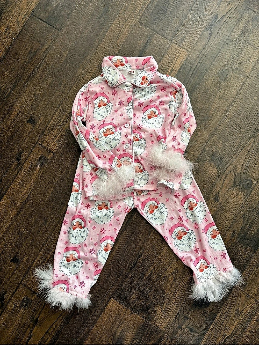 Santa Pajama Set Girls Size 90 Like New